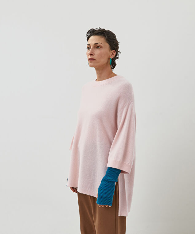 Rodier Poncho Manches 3/4 Cachemire Grège