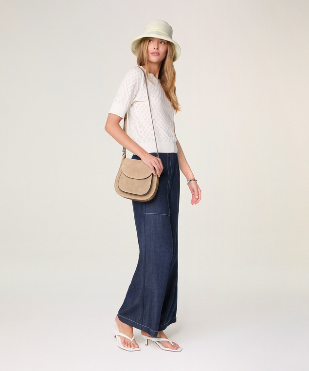 Rodier Pull Ajouré Manches Courtes Blanc écru