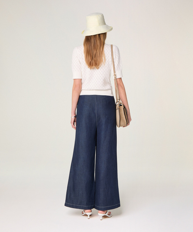 Rodier Pull Ajouré Manches Courtes Blanc écru