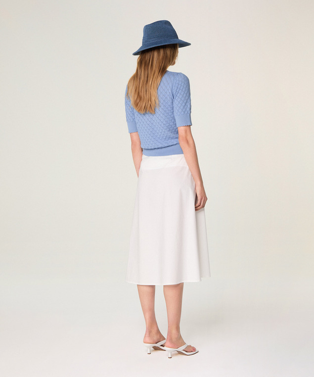 Rodier Pull Ajouré Manches Courtes Bleu Gris