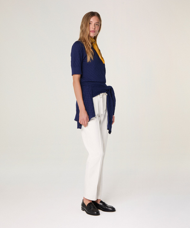 Rodier Pull Ajouré Manches Courtes Bleu Marine