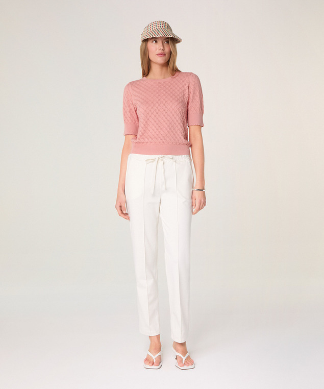 Rodier Pull Ajouré Manches Courtes Bois De Rose