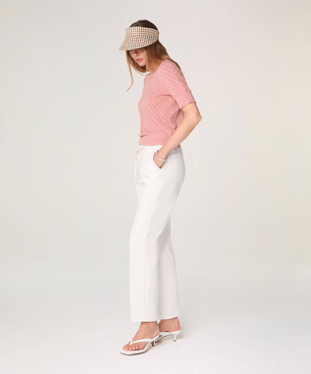 rodier Pull ajouré manches courtes bois de rose