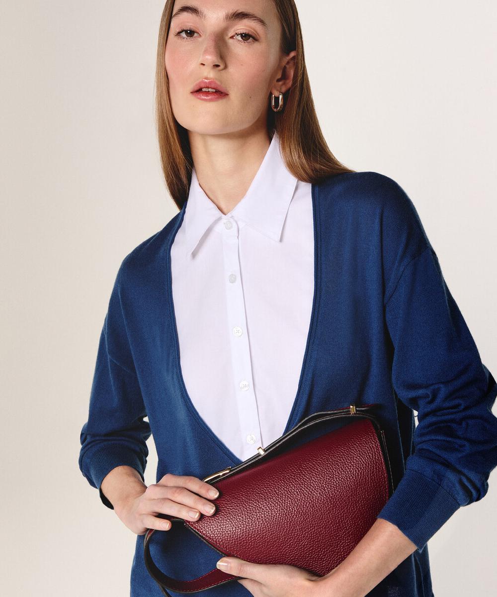 rodier Pull bi-matière bleu marine