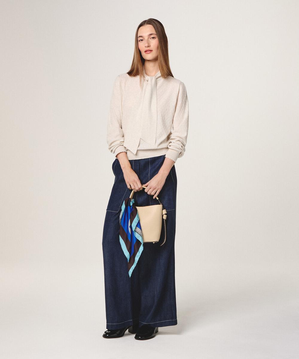 rodier Pull col lavallière blanc écru