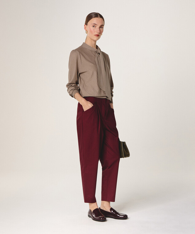 Rodier Pull Col Lavallière Marron Taupe