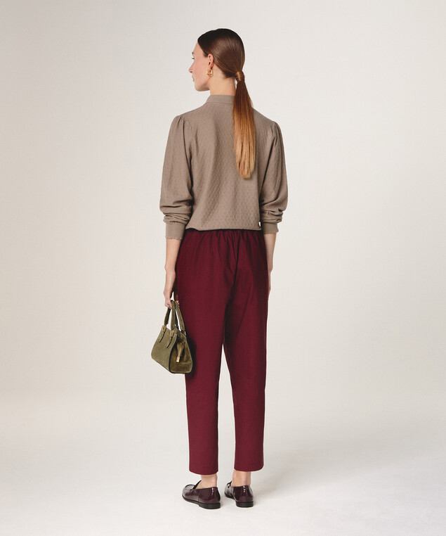 Rodier Pull Col Lavallière Marron Taupe