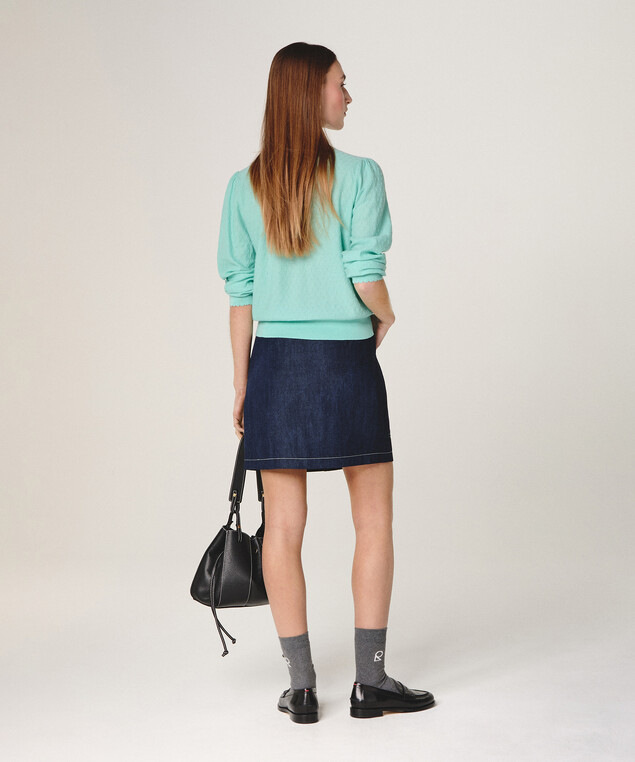 Rodier Pull Col Lavallière Vert D'eau