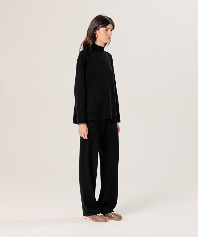 Rodier Pull Col Montant Oversize En Cachemire Noir