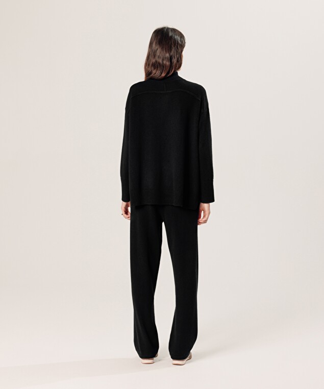 Rodier Pull Col Montant Oversize En Cachemire Noir