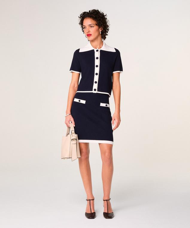 Rodier Pull Col Polo Manches Courtes Bleu Marine