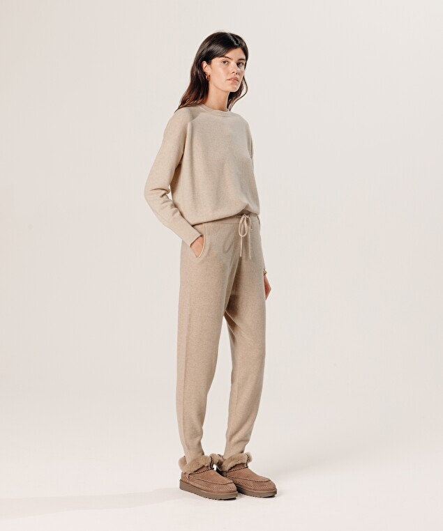 Rodier Pull Col Rond En Cachemire Blanc Creme