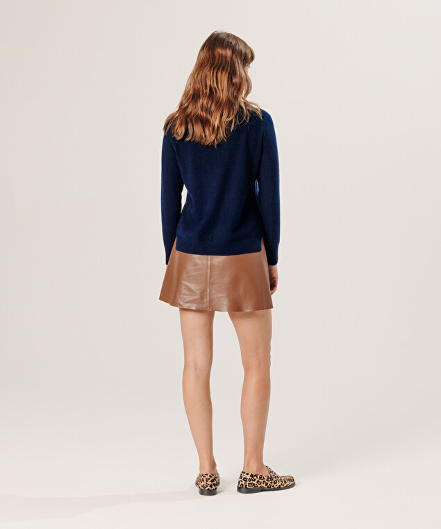 Rodier Pull Col Rond En Cachemire Bleu Nuit