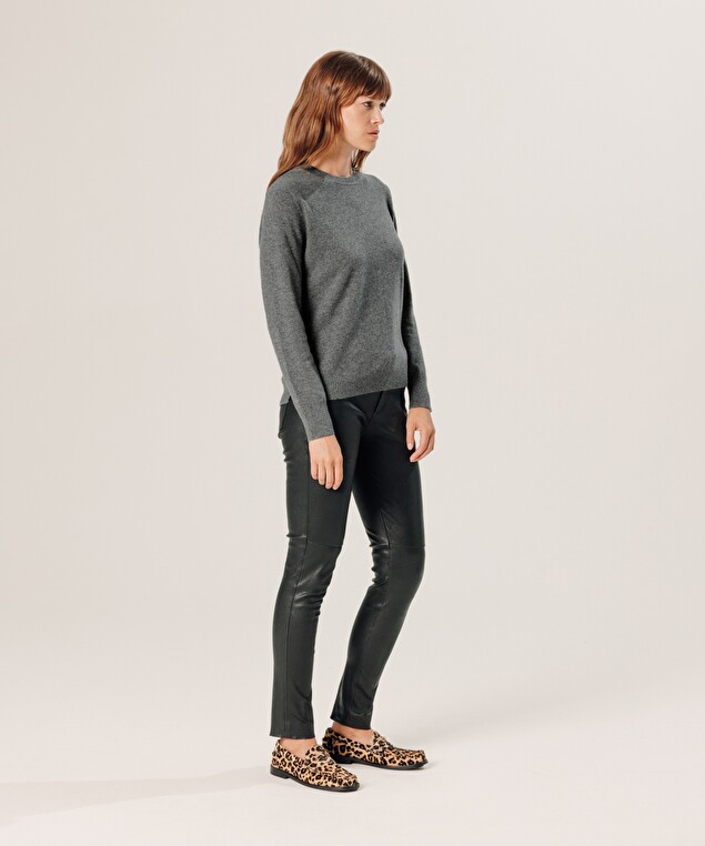 Rodier Pull Col Rond En Cachemire Gris Moyen