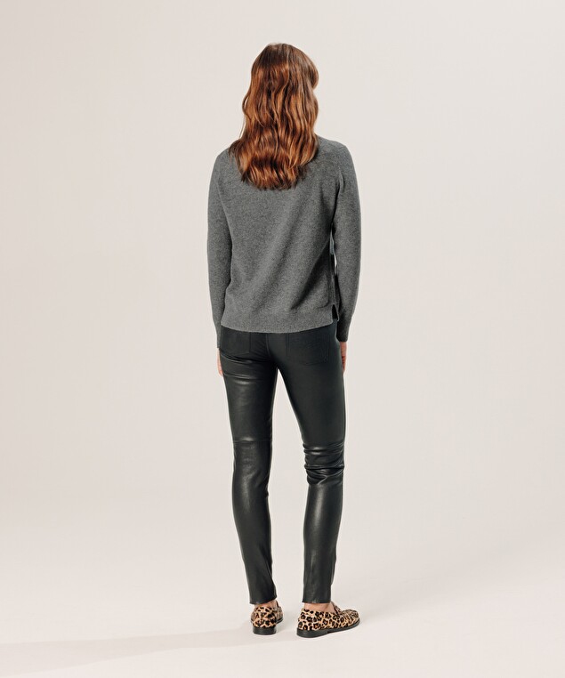 Rodier Pull Col Rond En Cachemire Gris Moyen