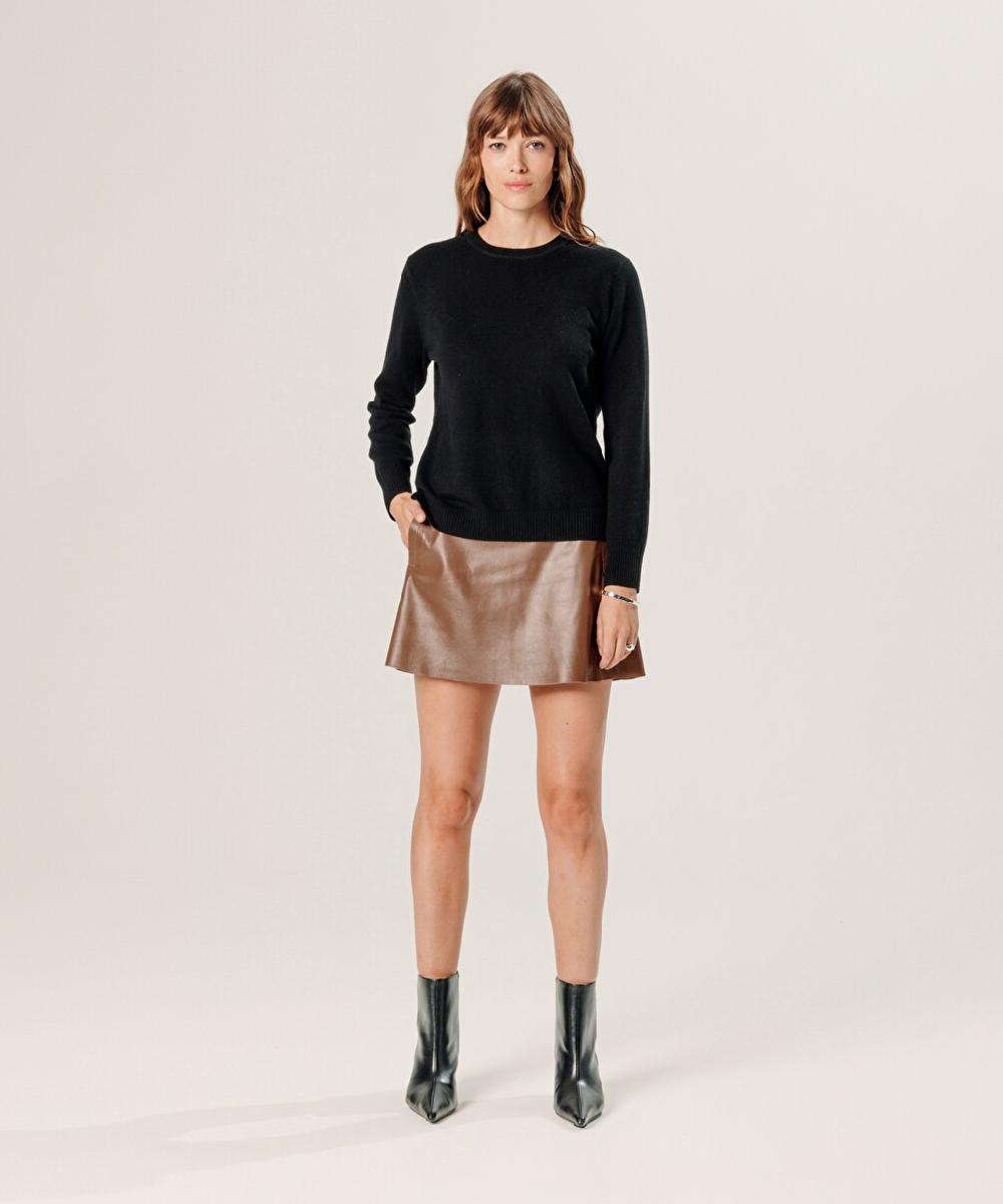 rodier Pull col rond en cachemire noir