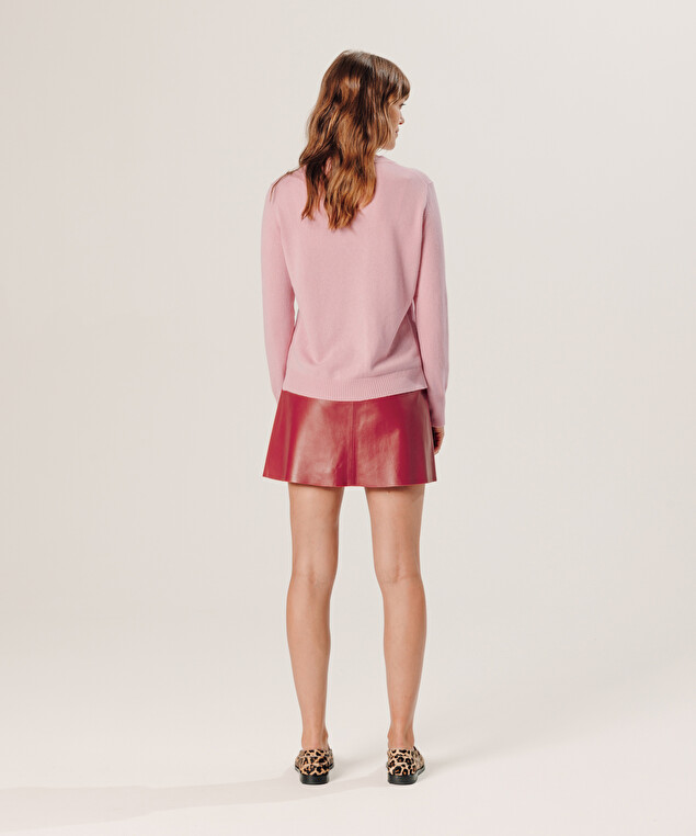 Rodier Pull Col Rond En Cachemire Rose Poudre