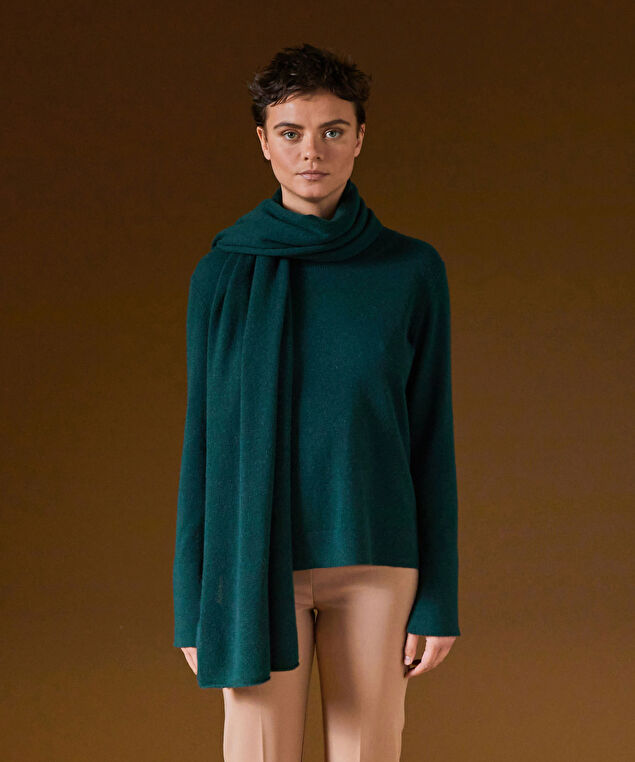 Rodier Pull Col Rond En Cachemire Vert Canard