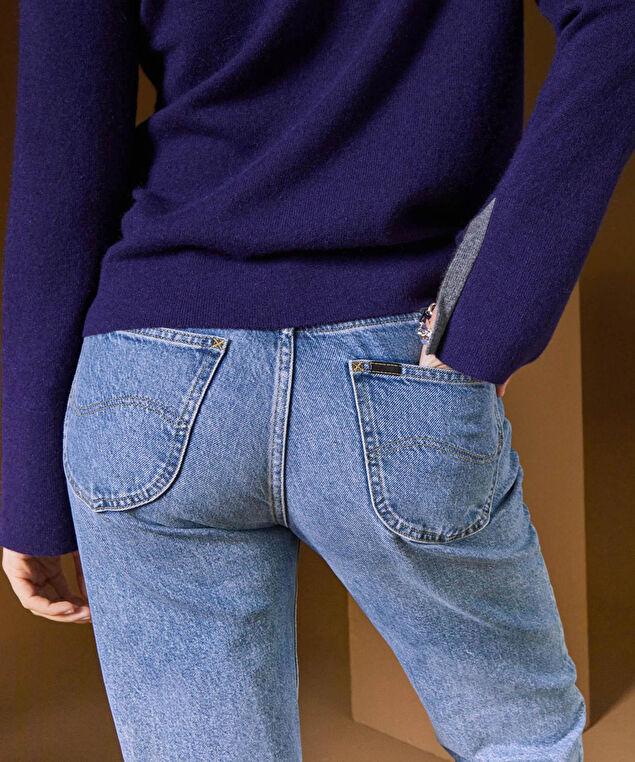 Rodier Pull Col Rond En Cachemire Violet Foncé