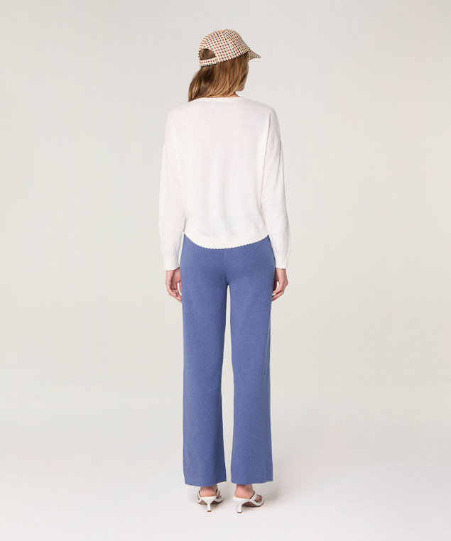 Rodier Pull Col Rond En Coton Blanc écru