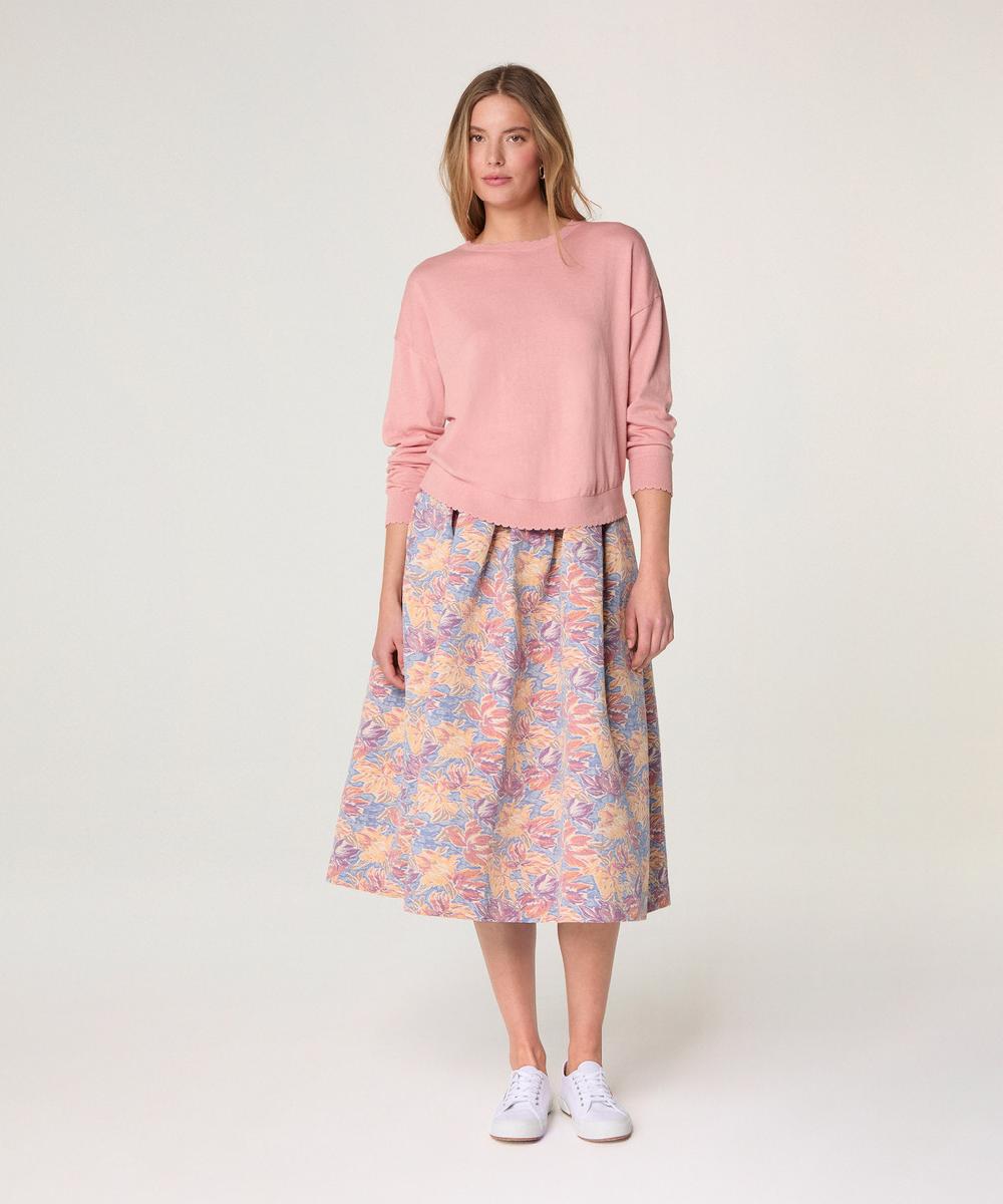 rodier Pull col rond en coton bois de rose
