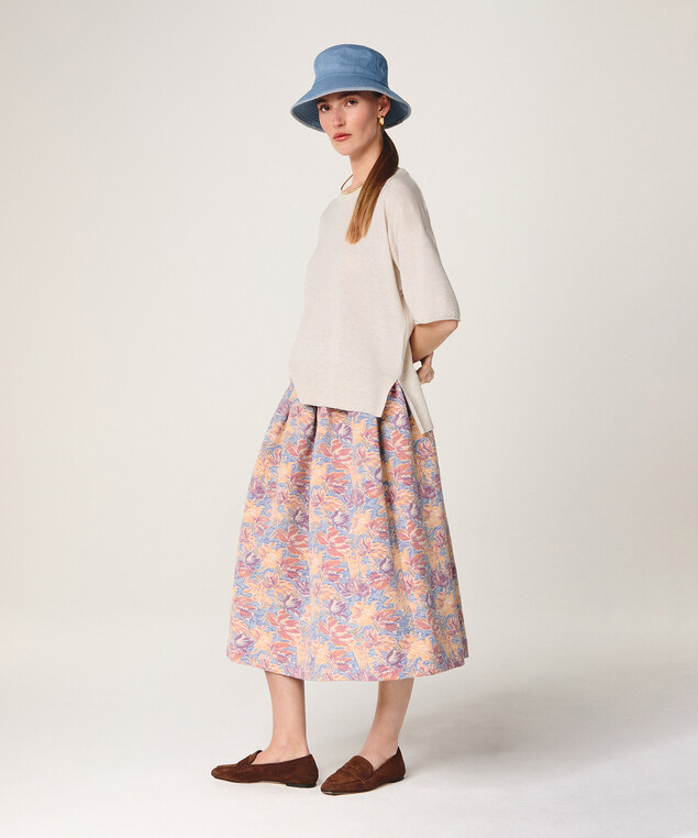 Rodier Pull Col Rond Manches Courtes Blanc écru