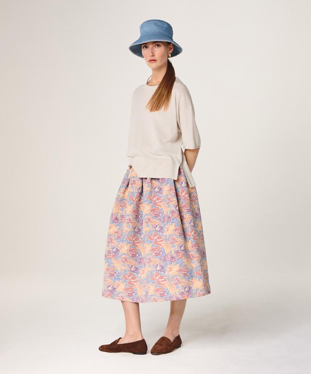 rodier Pull col rond manches courtes blanc écru