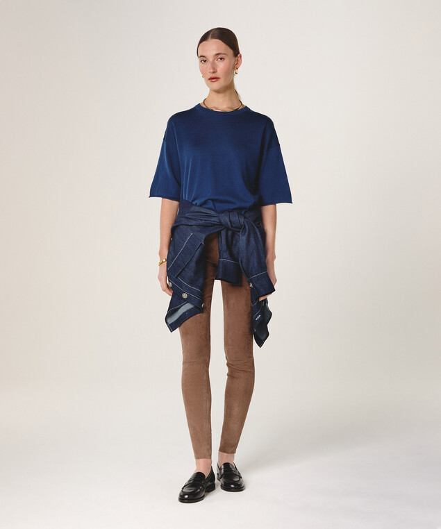 Rodier Pull Col Rond Manches Courtes Bleu Marine