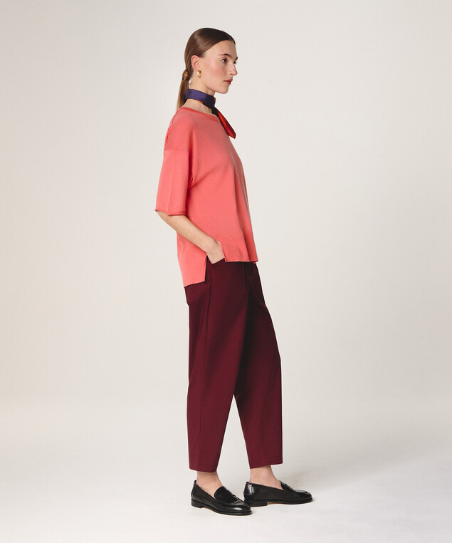 Rodier Pull Col Rond Manches Courtes Mandarine