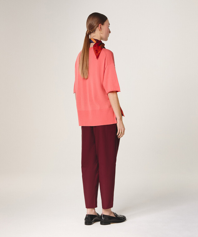 Rodier Pull Col Rond Manches Courtes Mandarine