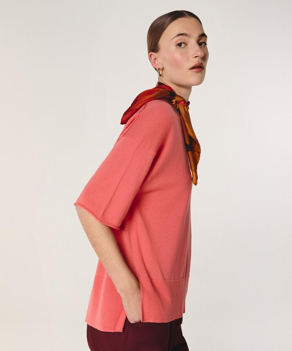 rodier Pull col rond manches courtes mandarine