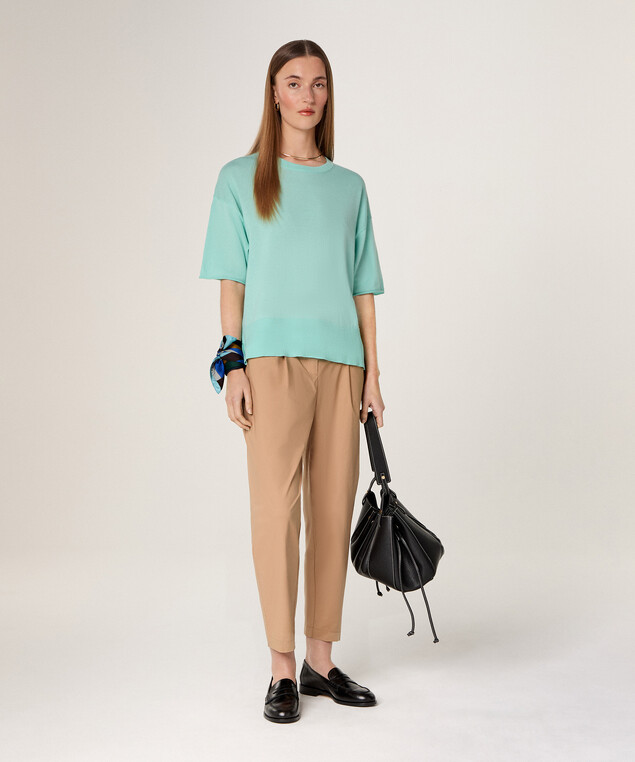 Rodier Pull Col Rond Manches Courtes Vert D'eau