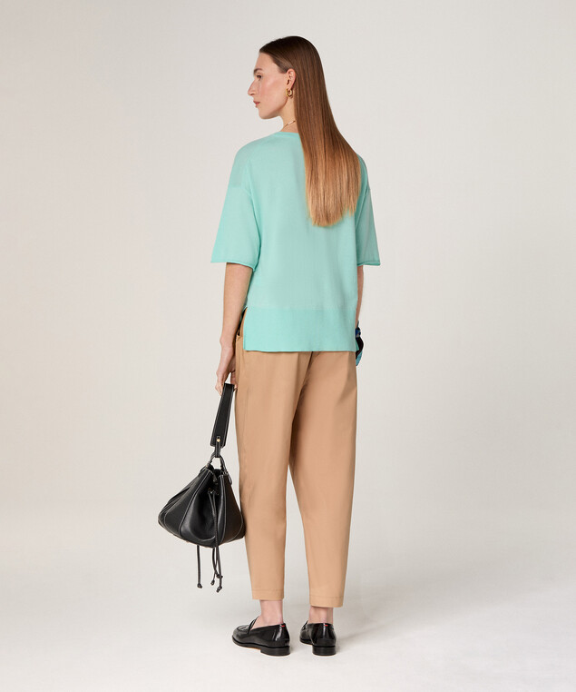 Rodier Pull Col Rond Manches Courtes Vert D'eau