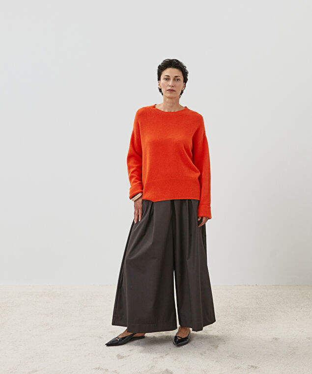 Rodier Pull Col Rond Oversize Cachemire Orange