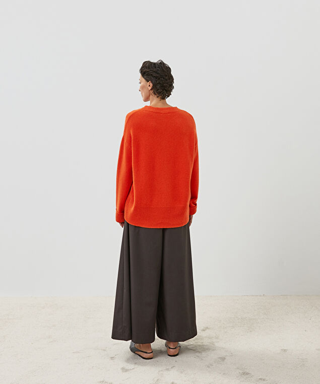 Rodier Pull Col Rond Oversize Cachemire Orange