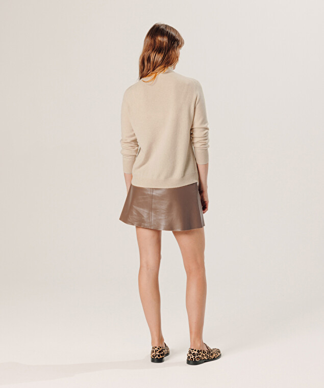 Rodier Pull Col Roulé En Cachemire Beige