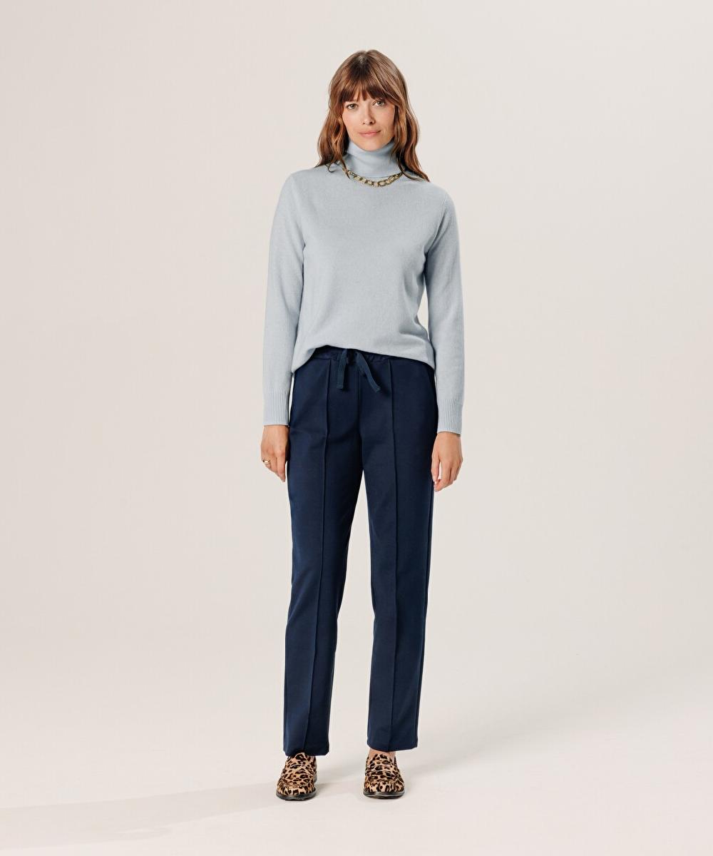 rodier Pull col roulé en cachemire bleu ciel