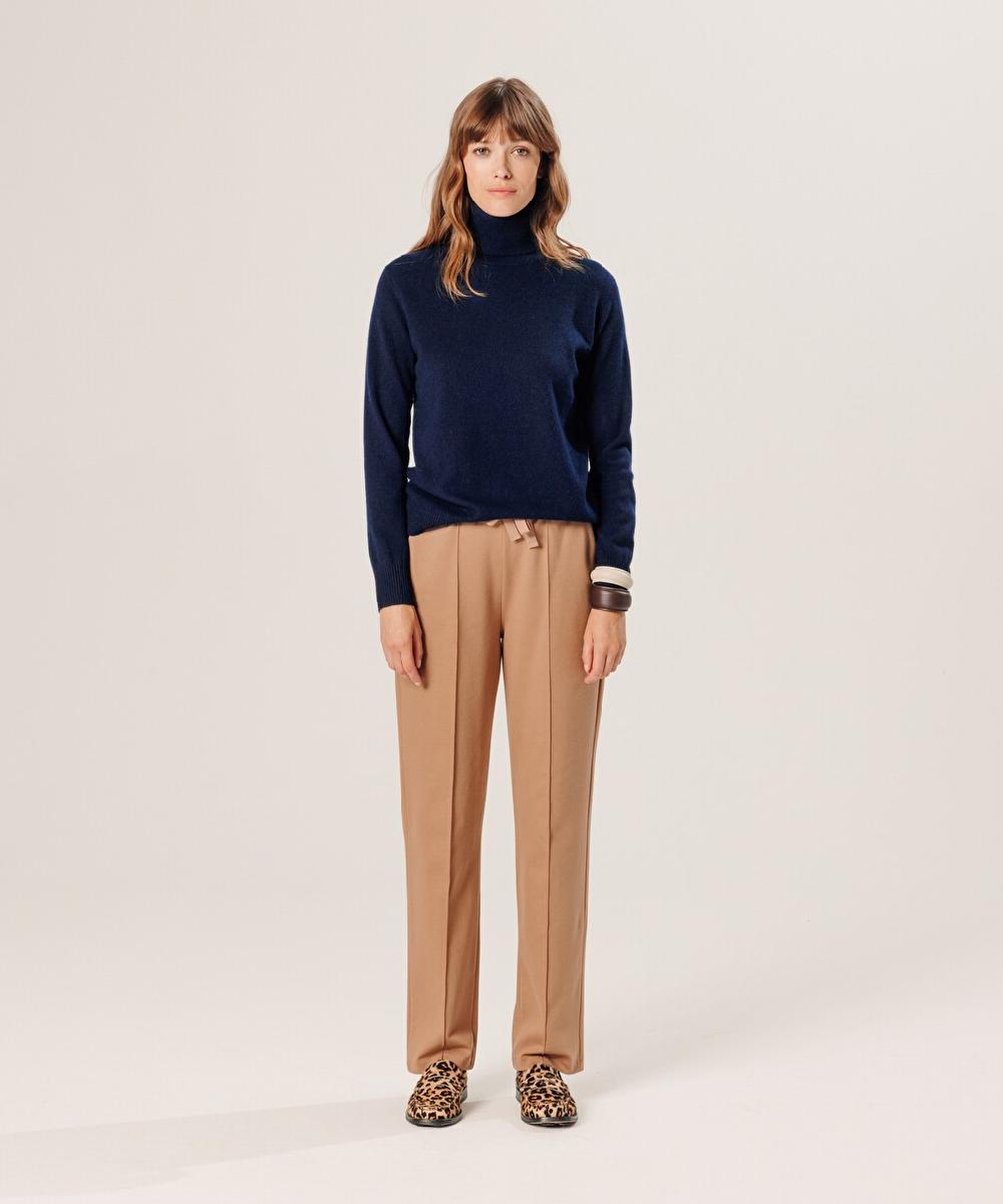 rodier Pull col roulé en cachemire bleu nuit