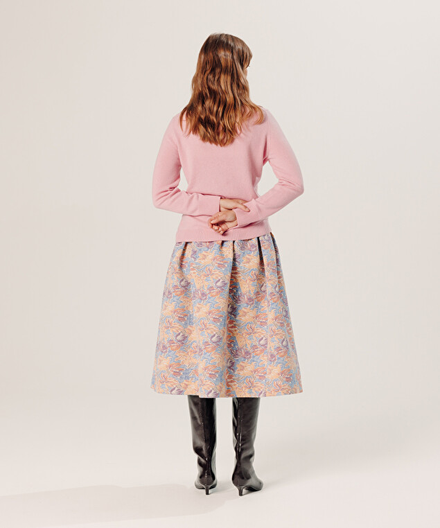 Rodier Pull Col Roulé En Cachemire Rose Poudre