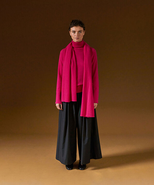 Rodier Pull Col Roulé En Cachemire Rose Tonique