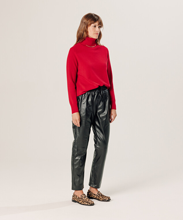 Rodier Pull Col Roulé En Cachemire Rouge