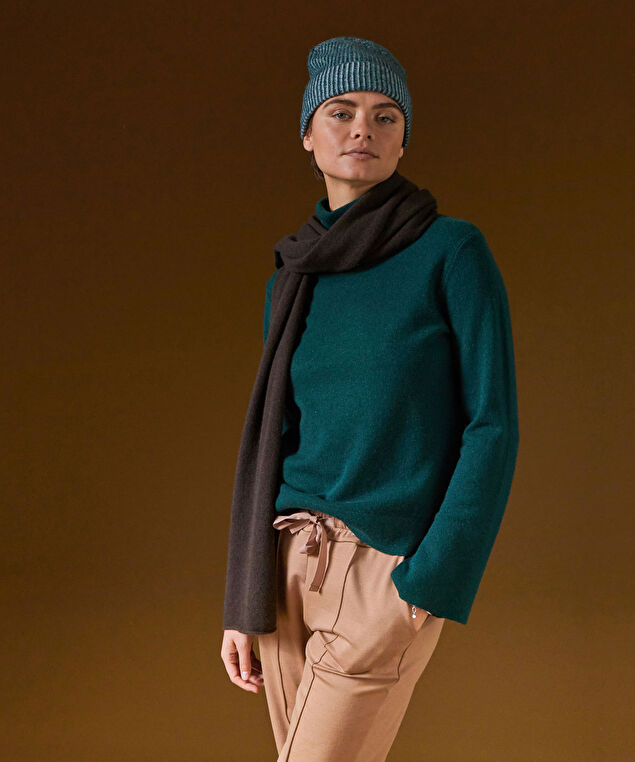 Rodier Pull Col Roulé En Cachemire Vert Canard