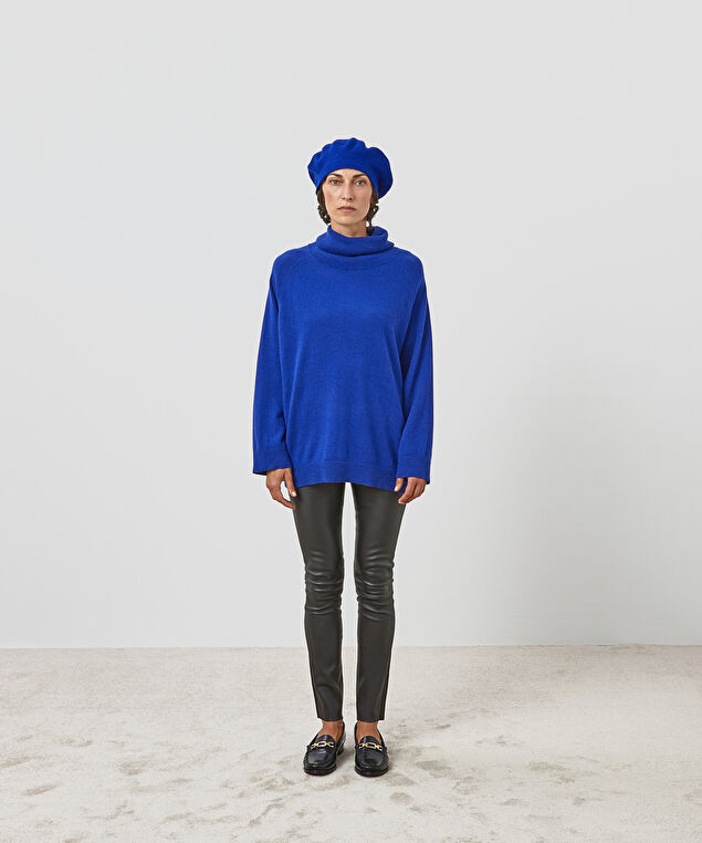 Rodier Pull Col Roulé Oversize Cachemire Bleu Roi