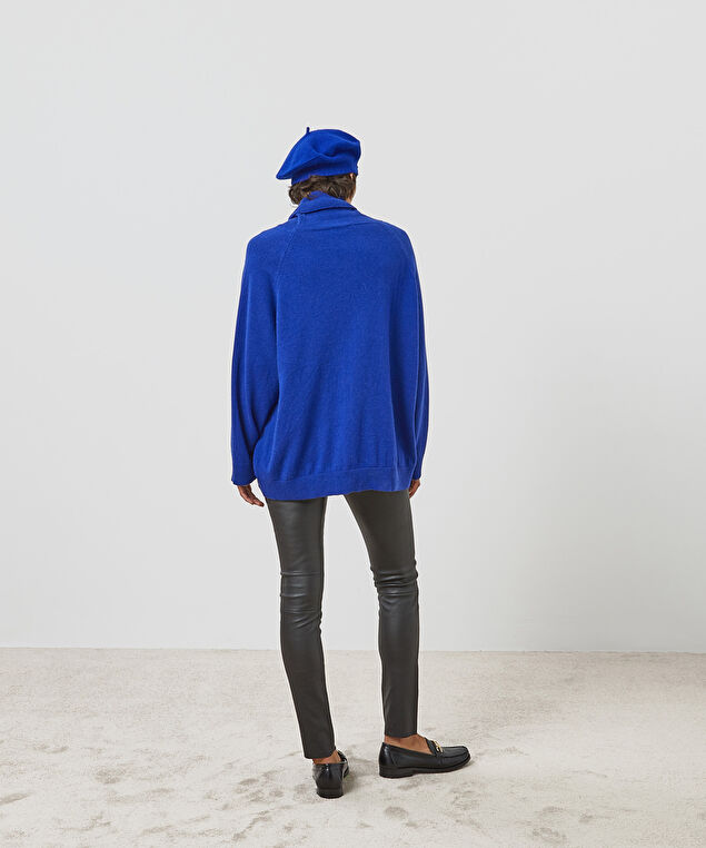 Rodier Pull Col Roulé Oversize Cachemire Bleu Roi