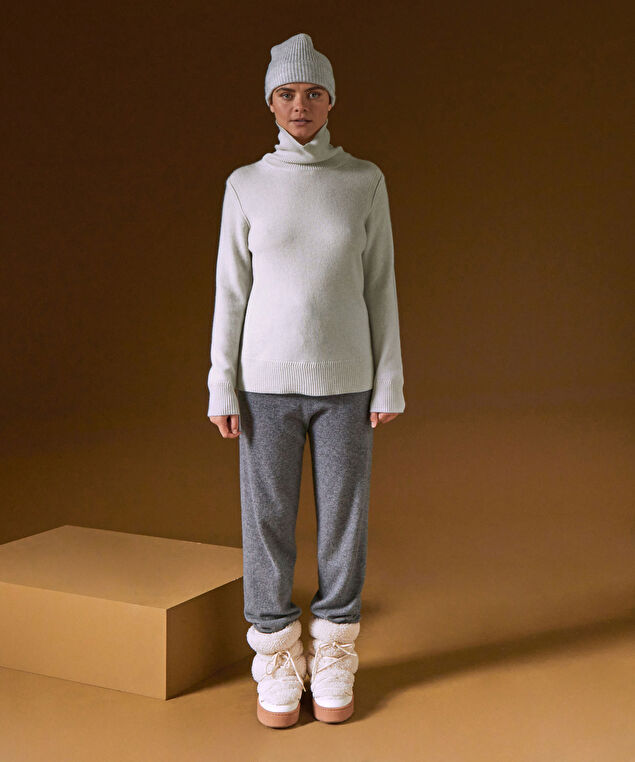 Rodier Pull Col Roulé Oversize En Cachemire Blanc