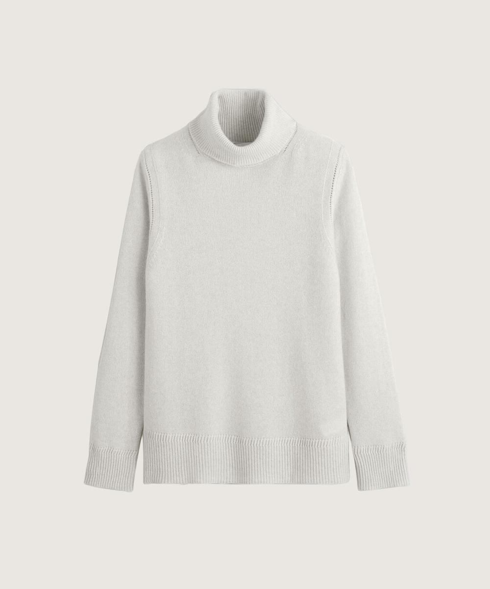 rodier Pull col roulé oversize en cachemire blanc