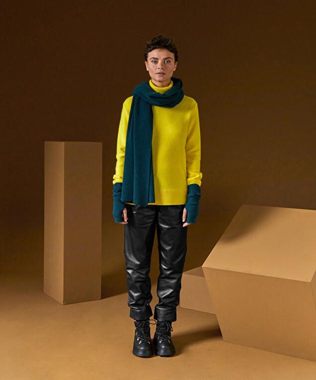 Rodier Pull Col Roulé Oversize En Cachemire Jaune