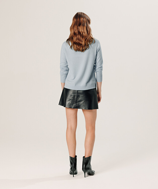 Rodier Pull Col Tunisien En Cachemire Bleu Ciel