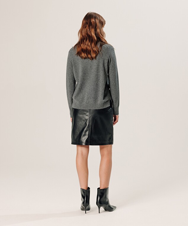 Rodier Pull Col Tunisien En Cachemire Gris Moyen