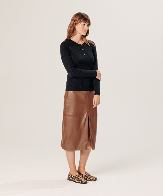 Rodier Pull Col Tunisien En Cachemire Noir